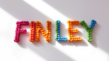 finley Name in Vibrant Crochet Pattern
