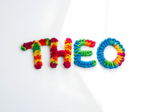 theo Name in Vibrant Crochet Pattern
