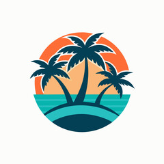 tropical island with palm trees