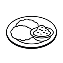 vector illustration of biscuits and gravy