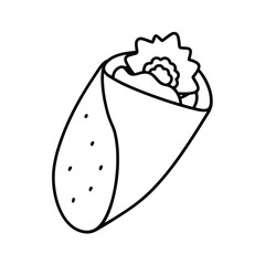 vector illustration of a tasty burrito 