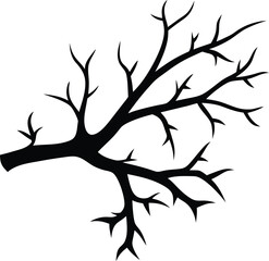 Snow-Covered Branch Silhouette Vector for Winter-Themed and Nature-Inspired Designs