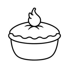 vector illustration of a chicken pot pie