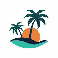 Obraz premium tropical island with palm trees