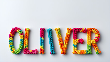 oliver Name in Vibrant Crochet Pattern
