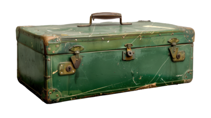 Vintage Green Trunk: The weathered texture of a vintage green trunk speaks of journeys and untold stories, a relic of bygone eras.