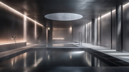 AI-Thermal Bathhouse in Zen-Inspired Landscape
