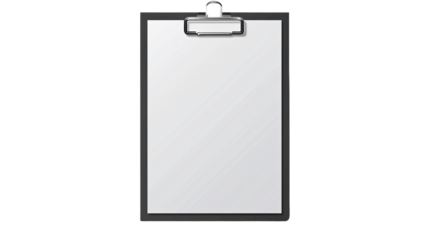 Clipboard with Blank Paper: A professional studio shot of a clipboard with a sheet of blank paper, perfect for presenting a concept, notes, or a clean space for visual communication.