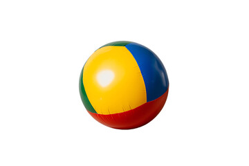 Vibrant Multicolored Inflatable Beach Ball on White Background