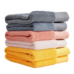Folded Towels Stack on transparent background