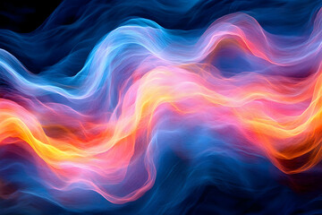 Fototapeta premium Abstract artwork displaying vibrant colored waves across the composition
