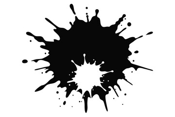 Abstract Black Paint Splash Isolated 