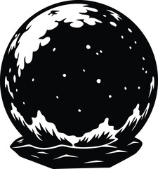 Snowball Silhouette Vector for Winter Sports, Fun Activities, and Holiday Designs