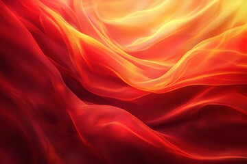 Obraz premium Abstract Red and Yellow Flowing Patterns Resembling Fire or Silk Fabrics