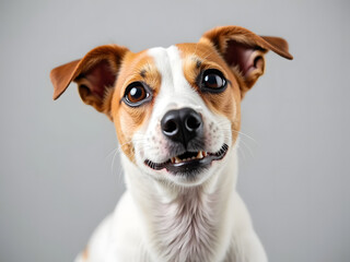 Close-Up Portrait of a Cute Jack Russell Terrier