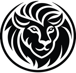 Buffalo Head Vector – Bold Black and White Bison Silhouette design Illustration for Logos, Mascots & Tattoos.