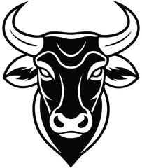 Buffalo Head Vector – Bold Black and White Bison Silhouette design Illustration for Logos, Mascots & Tattoos.