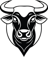 Buffalo Head Vector – Bold Black and White Bison Silhouette design Illustration for Logos, Mascots & Tattoos.