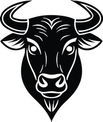 Buffalo Head Vector – Bold Black and White Bison Silhouette design Illustration for Logos, Mascots & Tattoos.