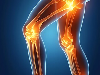 Anatomical illustration showing bones of the lower leg and knee