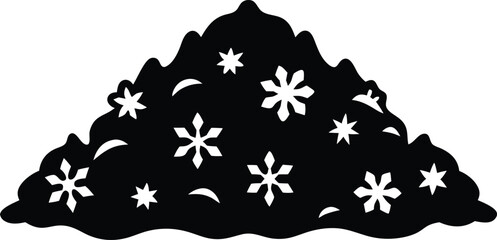 Pile of Snow Silhouette Vector for Winter, Snowy Landscapes, and Seasonal Designs