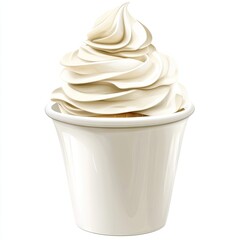 Creamy vanilla frozen yogurt in a disposable cup