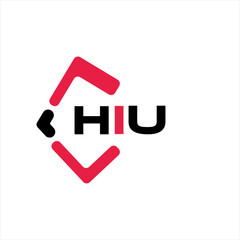 HIU creative minimalist letter logo. HIU unique vector initials alphabet letter logo design