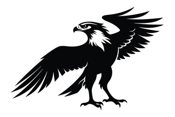 Elegant Silhouette Eagle with Wings Spread 