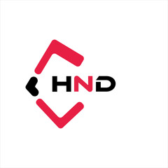 HND creative minimalist letter logo. HND unique vector initials alphabet letter logo design