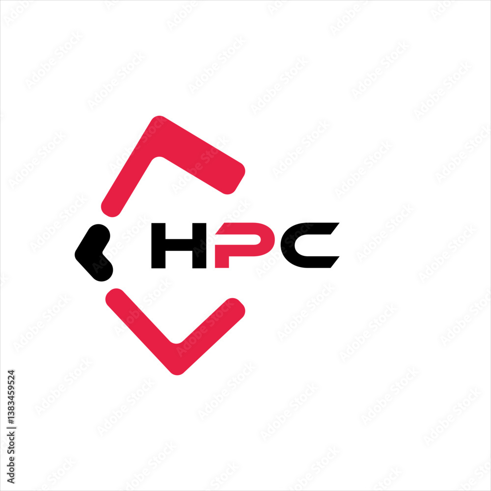 Fototapete HPC creative minimalist letter logo. HPC unique vector initials alphabet letter logo design