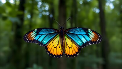 Naklejka premium colorful butterfly sitting on top of a tree
