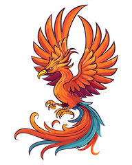 Vector phoenix bird tattoo.