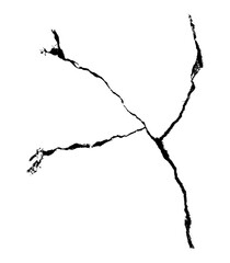 One big crack trident shape with transparent background PNG macro