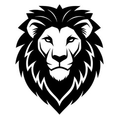 Obraz premium A Bold and Majestic Lion Head Silhouette (Minimal