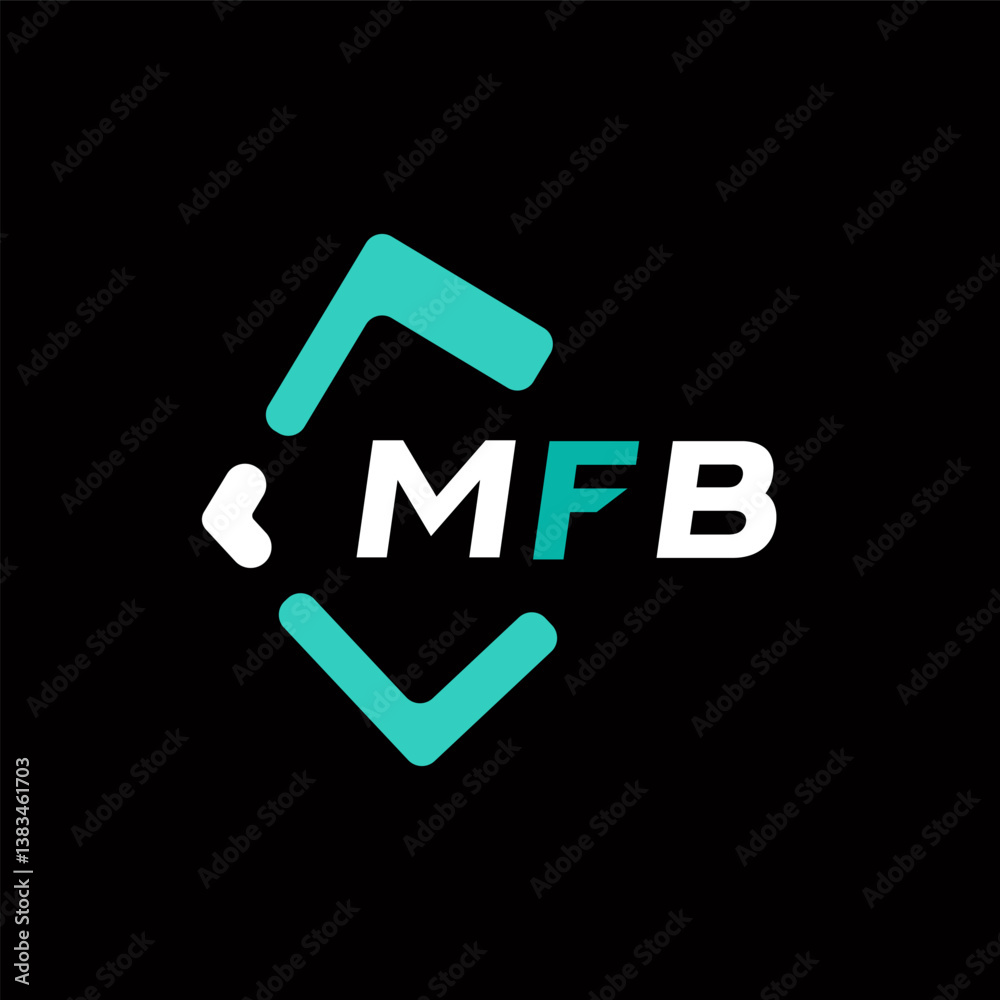 Fototapete MFB creative minimalist letter logo. MFB unique vector initials alphabet letter logo design