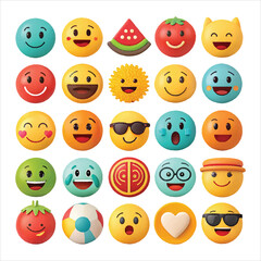 Fototapeta premium set of smileys