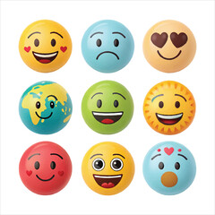 Fototapeta premium set of smileys