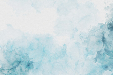Light blue abstract watercolor background. Hand drawn tender texture.