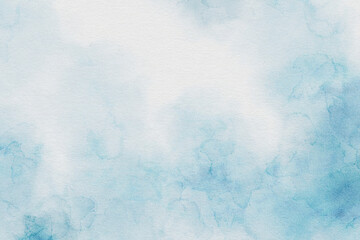 Light blue abstract watercolor background. Hand drawn tender texture.