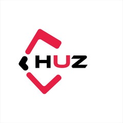 HUZ creative minimalist letter logo. HUZ unique vector initials alphabet letter logo design