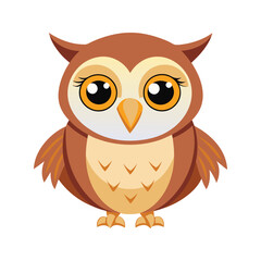 Naklejka premium Brown owl animal design vector illustration isolated on white background