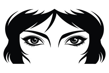 Symmetrical Black Hair and Eyes Detail 