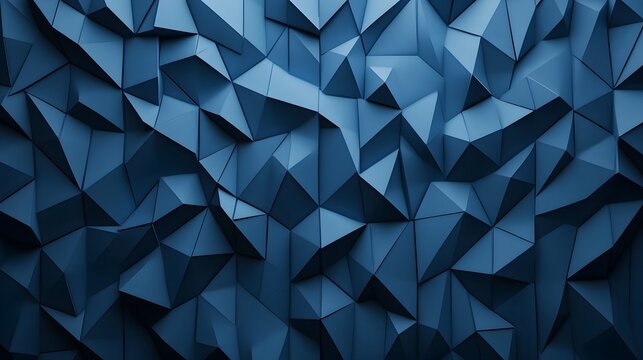 Dark Blue Layered Geometric Abstract Background with Faceted Diamond Patterns for Futuristic Digital Art