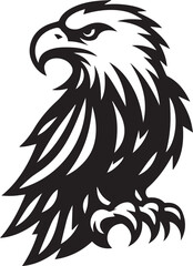 High-Quality Black & White Eagle Vector