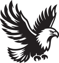 High-Quality Black & White Eagle Vector