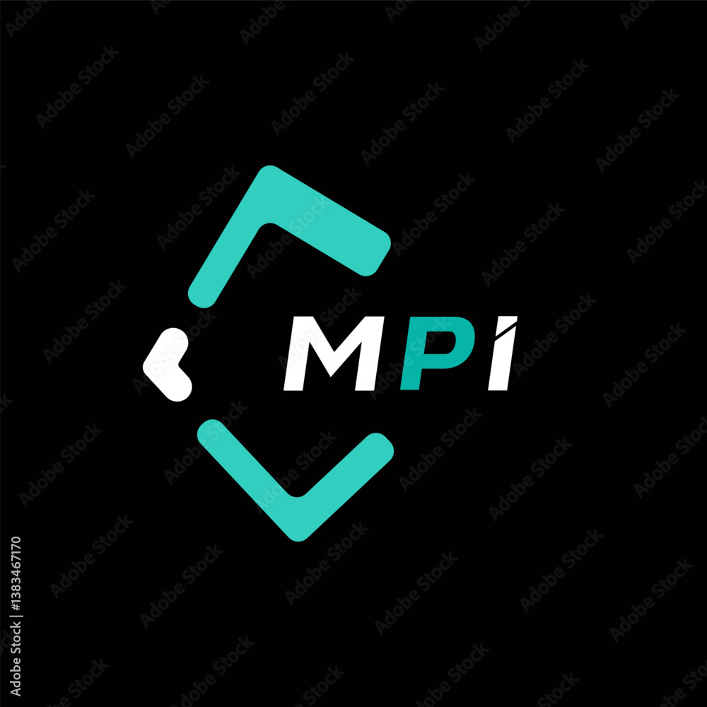 Fototapete MPI creative minimalist letter logo. MPI unique vector initials alphabet letter logo design