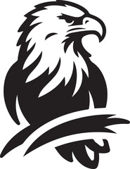 High-Quality Black & White Eagle Vector