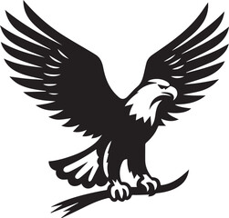 High-Quality Black & White Eagle Vector