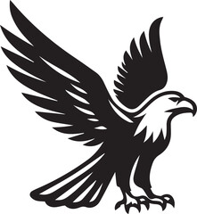 High-Quality Black & White Eagle Vector