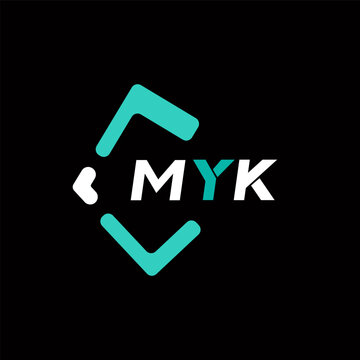MYK creative minimalist letter logo. MYK unique vector initials alphabet letter logo design